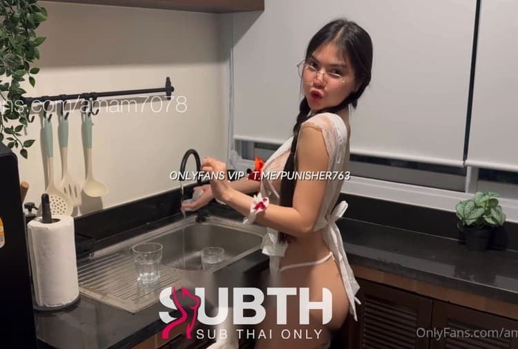 [amam] amam น้องแอมแอม คลิปxxx ใหม่ล่าสุด สาวสวย หุ่นน่าเย็ด เครื่องแน่นๆ ใส่ผ้ากันเปื้อนตัวเดียวยั่วๆ เย็ด กันคาห้องครัว โคตรมันส์